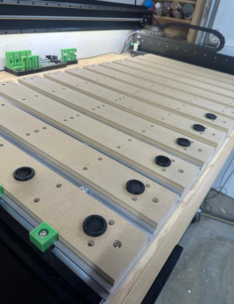 Shapeoko 5 Pro 2'x4' / 2’x2’ CNC Upgraded Waste Board Slats w/ Threaded Inserts & 20mm Dog Holes Spoil Board