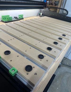 Shapeoko 5 Pro 2'x4' / 2’x2’ CNC Upgraded Waste Board Slats w/ Threaded Inserts & 20mm Dog Holes Spoil Board