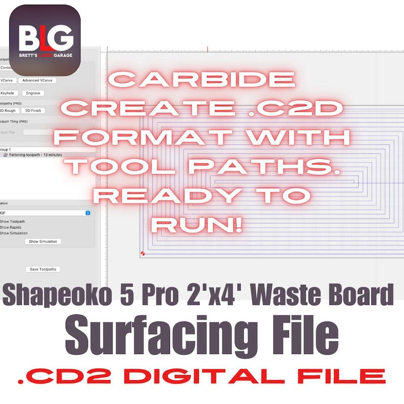 Shapeoko 5 Pro 2'x4' Waste Board Flattening File