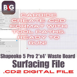 Shapeoko 5 Pro 2'x4' Waste Board Flattening File