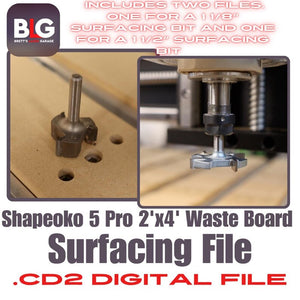 Shapeoko 5 Pro 2'x4' Waste Board Flattening File