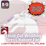 Laser Cut Wedding Dress Hanger Digital Lightburn File - Weddings, Bridesmaid gifts - Thunder Laser, Xtool, Laser Engraving File